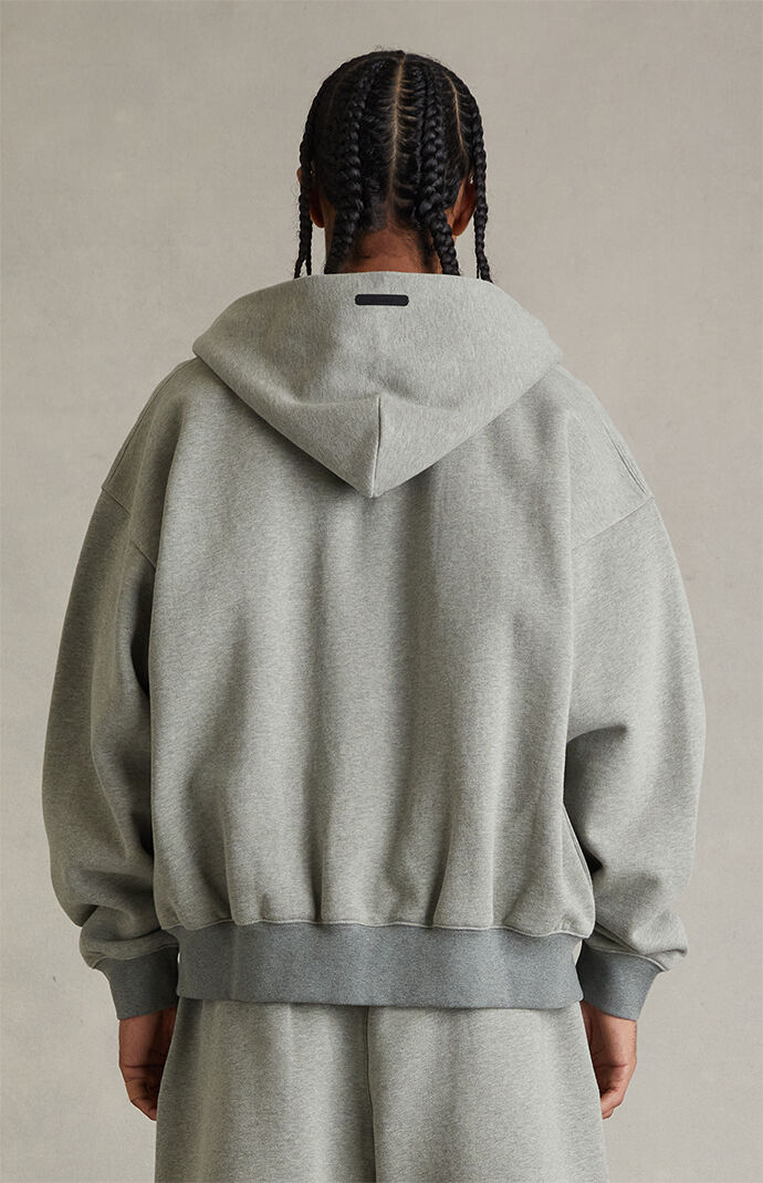 Fear of God ESSENTIALS Concrete Heather Signature Classic Full Zip Hoodie