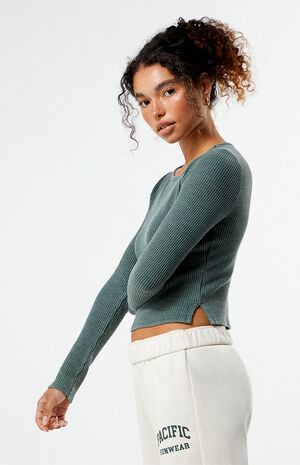 Waffle Knit Long Sleeve Top image number 2