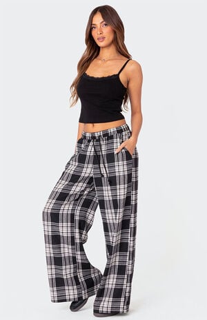 Lounge Around Plaid Wide Leg Pants image number 2
