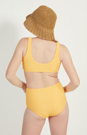 Orange Scrunched Bikini Swimsuit Set image number 4