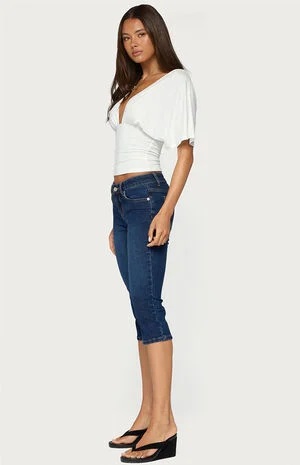 Betee Cinched Plunge Neck Top image number 4