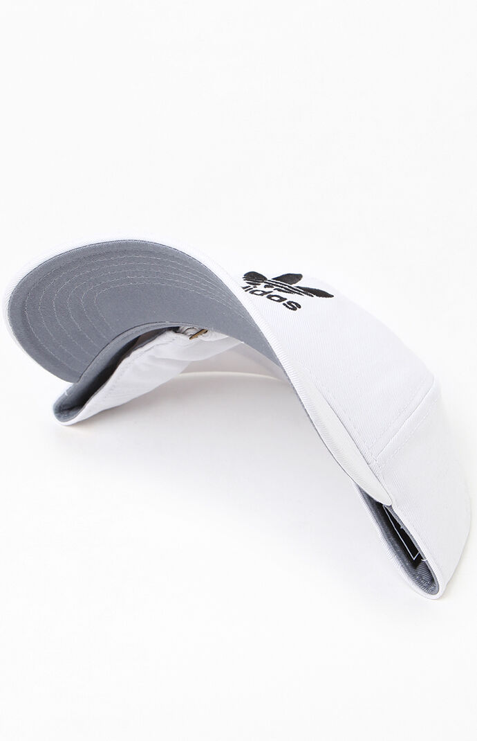 Washed White Strapback Dad Hat
