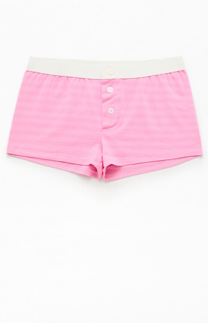 John Galt PinkÂ Striped PajamaÂ Boyshorts