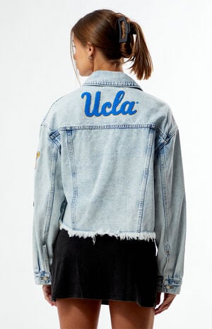 UCLA Bruins Frayed Cropped Denim Jacket image number 2