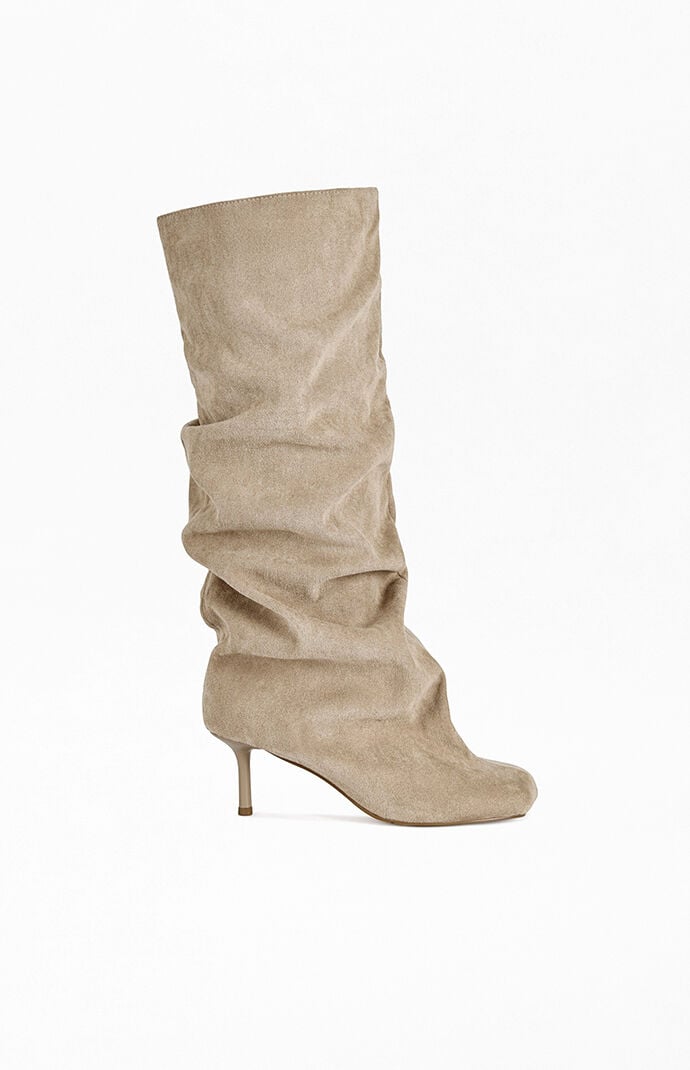 AZALEA WANG Women's Randall Nude Stiletto Slouch Boots