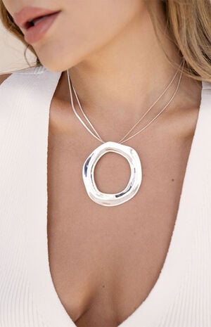 Open Circle Statement Necklace image number 2