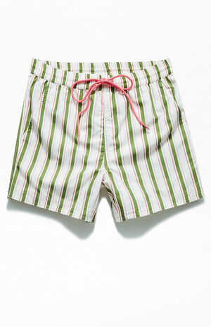 Cream Stripe&nbsp;15" Swim Trunks image number 1