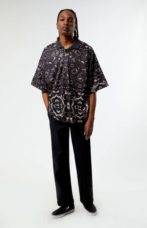 Mesh Zip Paisley Shirt image number 2