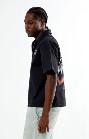 By PacSun Eagle Zip Up Woven Shirt image number 3