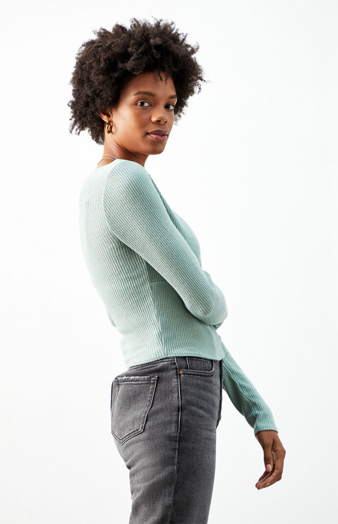 Cozy Surplice Long Sleeve Top