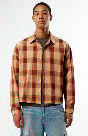 Orange Long Sleeve Classic Flannel Shirt