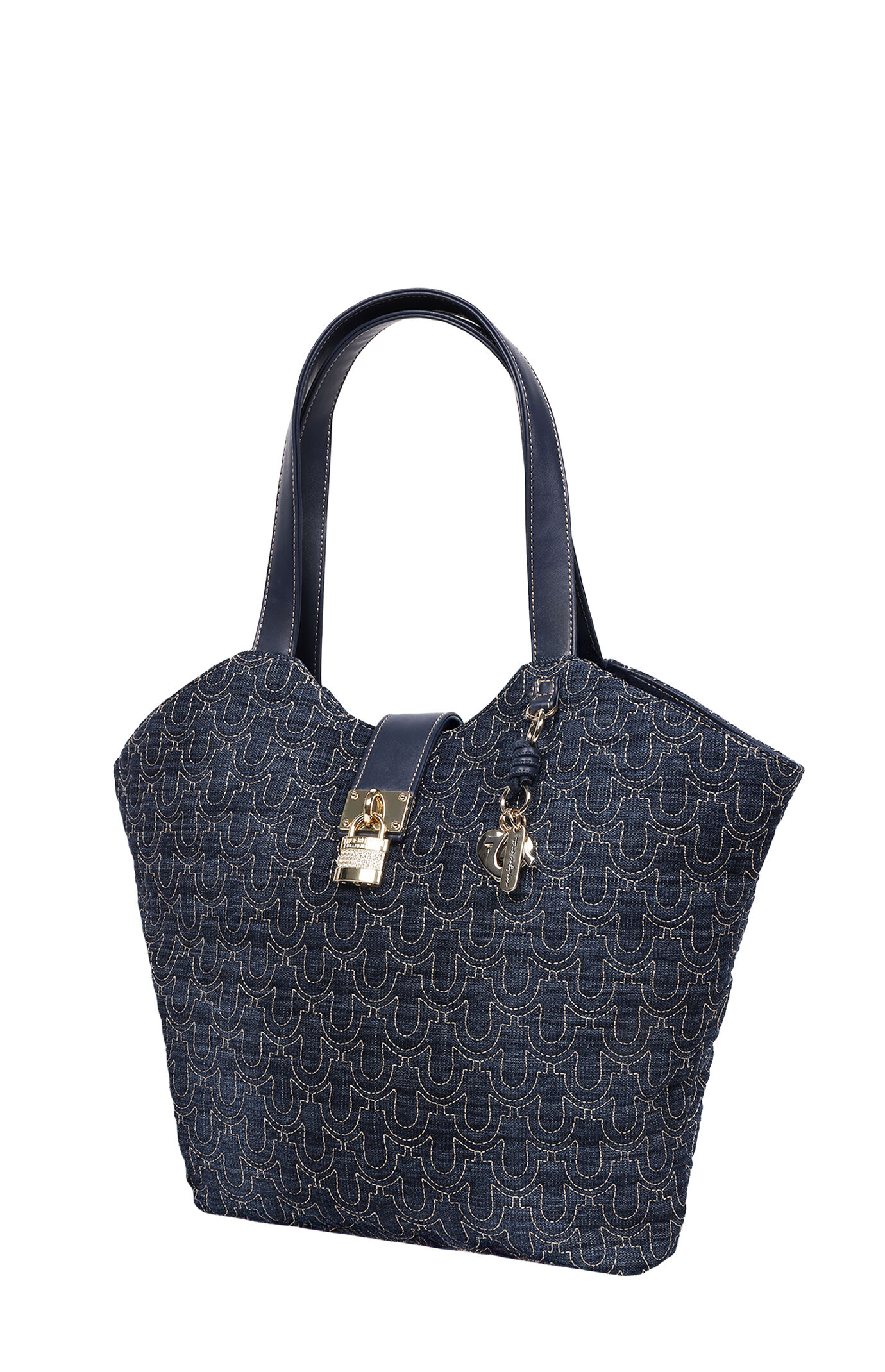 True Religion Dark Denim Horseshoe Charm Tote Bag