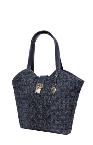 Dark Denim Horseshoe Charm Tote Bag image number 3