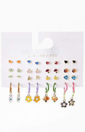16 Pack Color Pop Earrings image number 2