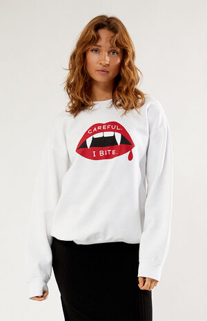 Careful I Bite Crew Neck Sweatshirt image number 1