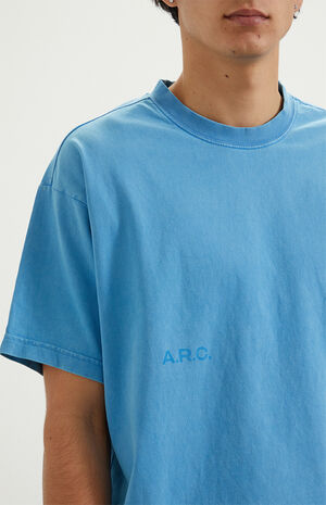 Blue Vintage Wash Heavyweight Cropped Boxy T-Shirt image number 3