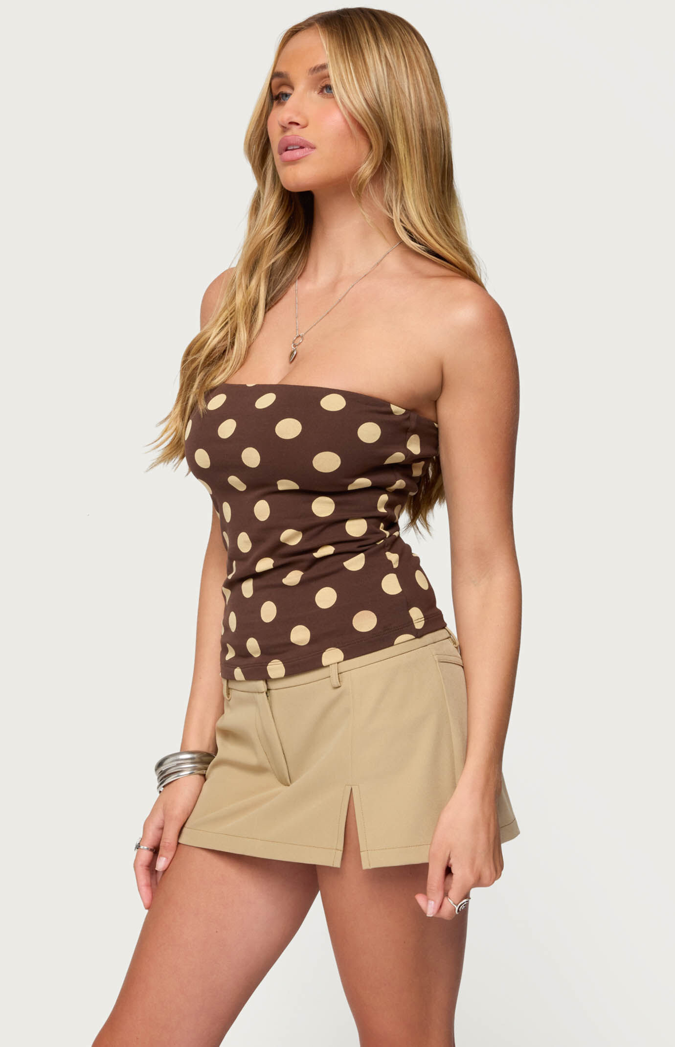Edikted Polka Dot Built in Bra Tube Top | Pacsun