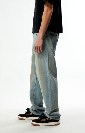 Medium Blue Distressed Baggy Jeans image number 3