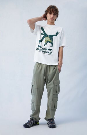Terry Olive Straight Cargo Sweatpants image number 2