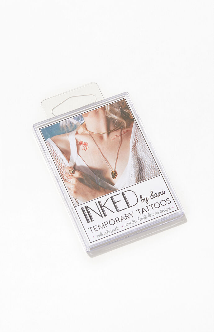 Red Ink Temporary Tattoo Pack
