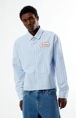 Mustang Button Down Long Sleeve Cropped Shirt image number 1