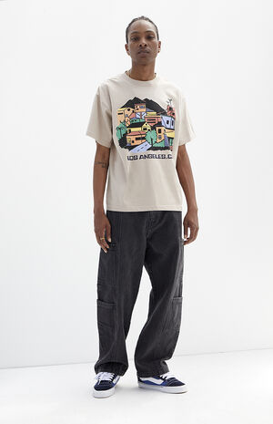 Black Baggy Cargo Jeans image number 2