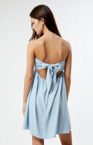 Tie Back Strapless Mini Dress image number 4