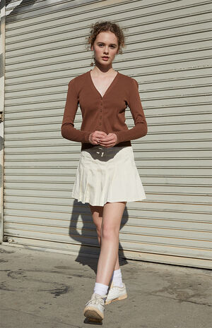 Brown Button Front Cardigan image number 4