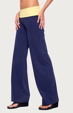 Dayna Contrast Foldover Straight Leg Pants image number 2