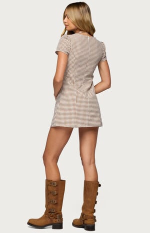 Arli Gingham Button Up Romper image number 4