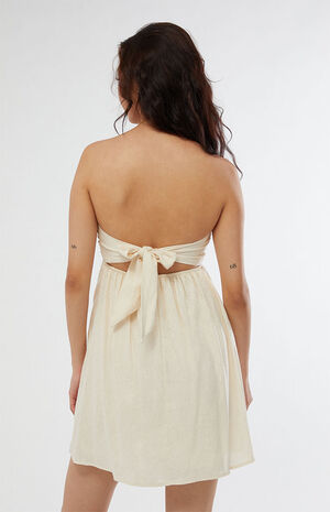 Tie Back Strapless Mini Dress image number 4