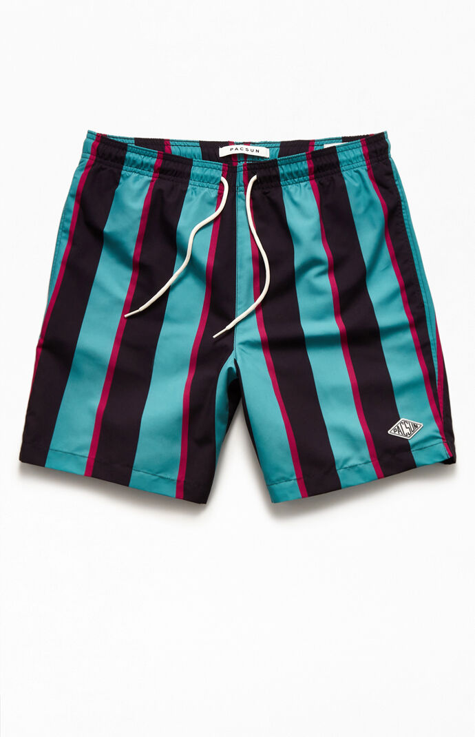 Navy Teal 17" Swim Trunks