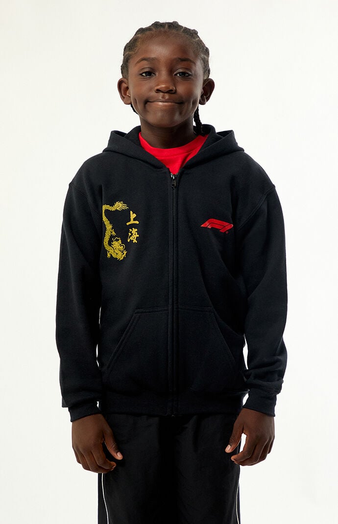 Formula 1 F1 X Pacsun Kids Year Of Speed Full Zip Hoodie In Black
