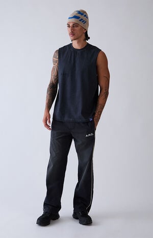 Washed Black Vintage Wash Cut Off Muscle T-Shirt image number 5