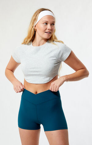 Active Billie Ribbed High Waisted Grip Biker Shorts image number 2