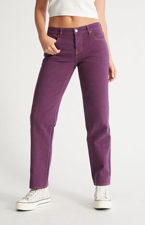 Eco Violet Low Rise Straight Leg Jeans image number 1