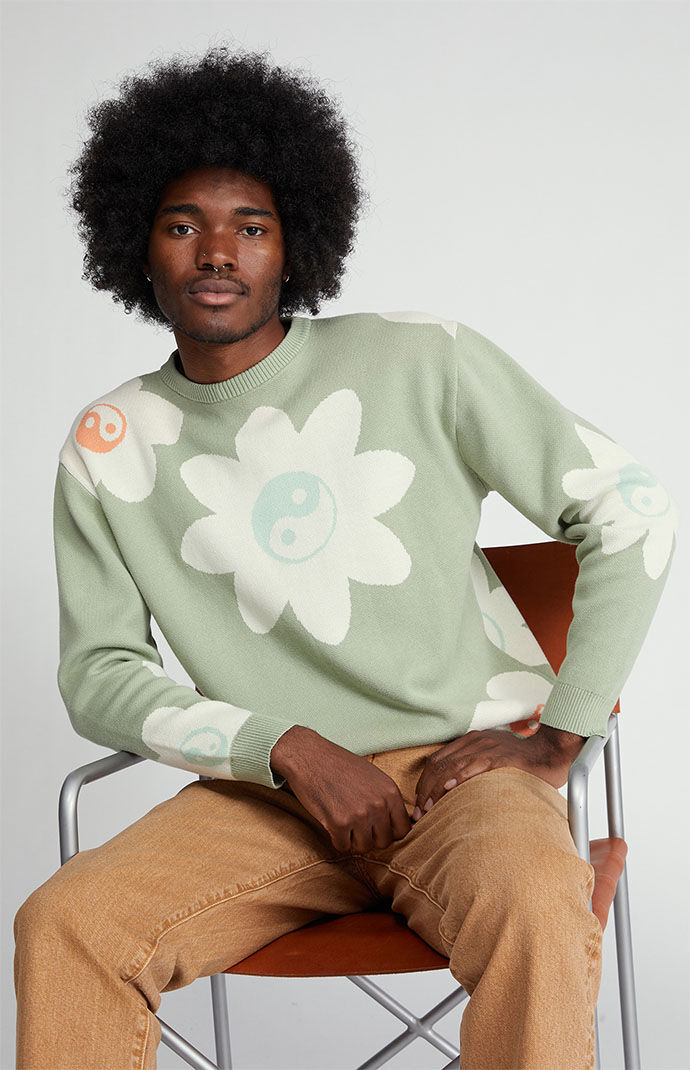 PacSun Yin \u0026 Yang Floral Crew Sweater 