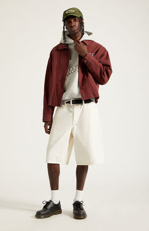 Austin Extreme Baggy Denim Shorts Patch Cream image number 6