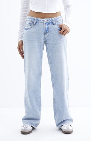 Light Indigo Low Rise Girlfriend Jeans image number 1