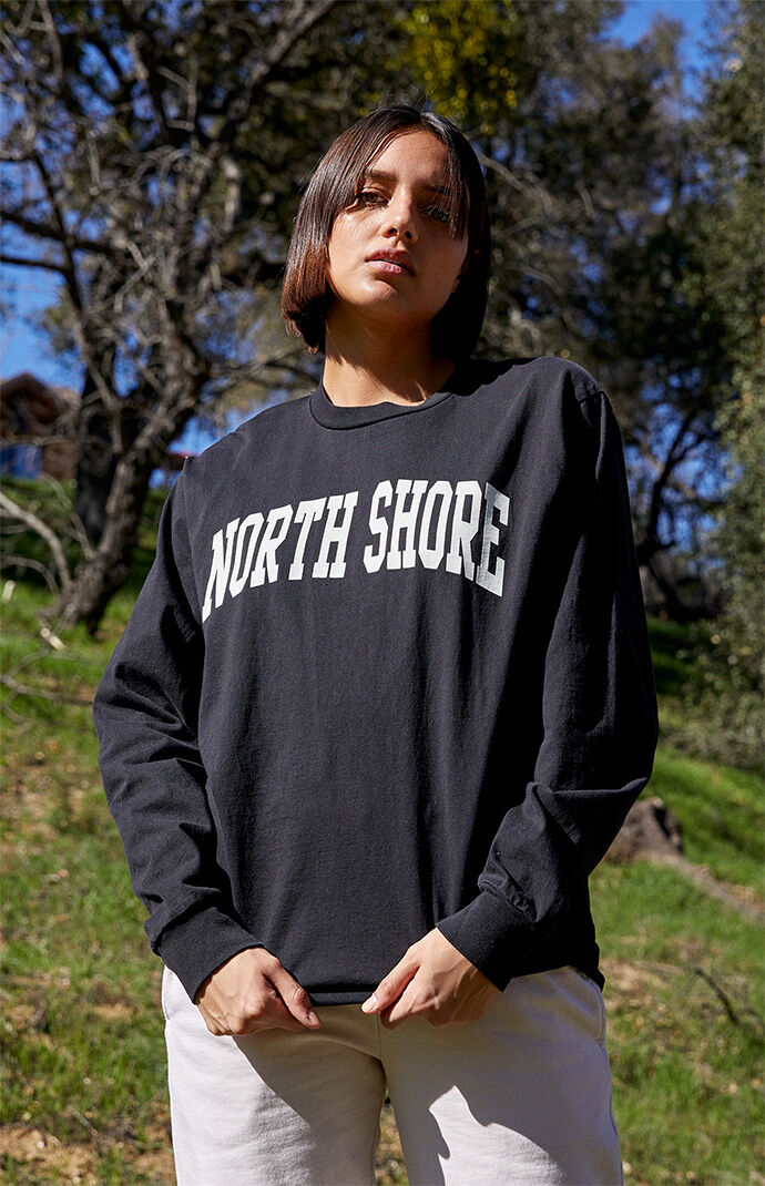 Black long sleeve graphic t shirt Clearance