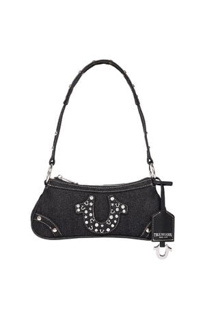 Horseshoe Black Denim Shoulder Bag image number 1