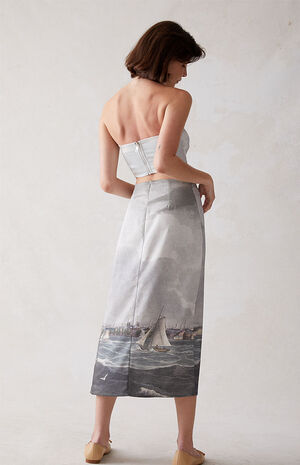x PacSun Satin Midi Skirt image number 4
