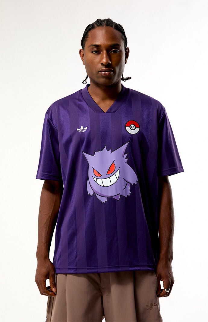 Adidas Men's Pokemon Gengar Short Sleeve Jersey in Purple - Size Medium