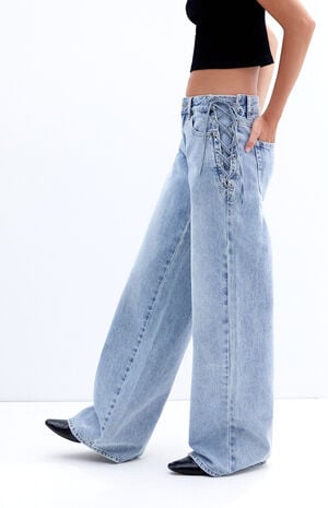 Casey Bow Low Rise Baggy Jeans image number 3