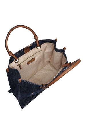 Andi Horseshoe Applique Denim Tote Bag image number 7