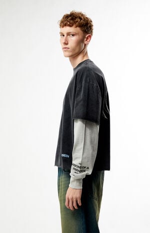 Visions Of Paradox 2fer Long Sleeve Cropped T-Shirt image number 4