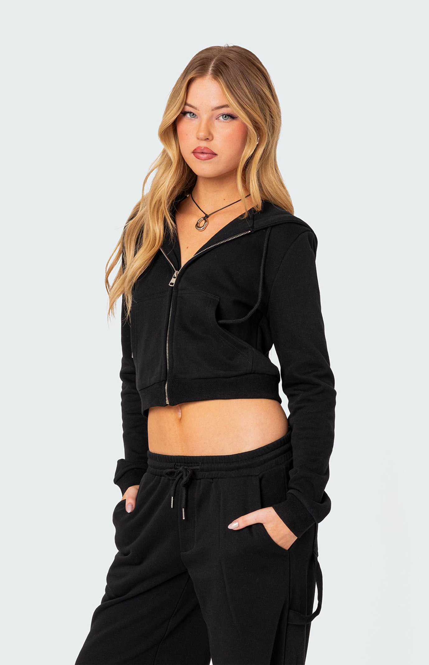 Edikted Annalise Zip Front Hoodie | PacSun