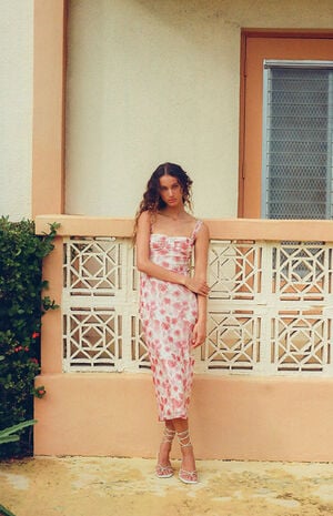 Camille Mesh Bustier Midi Dress image number 5