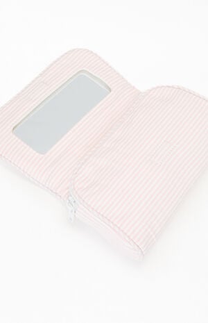 Pink Striped Makeup Bag image number 2
