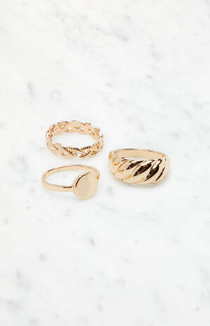 3 Pack Gold Rings image number 2